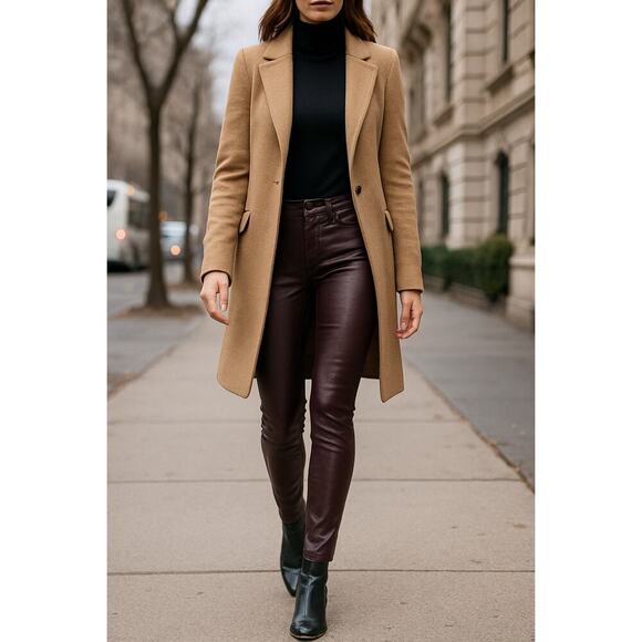 7 For All Mankind Coated Skinny Jeans Women’s 27 Dark Purple Metallic Waxed - Picture 2 of 16